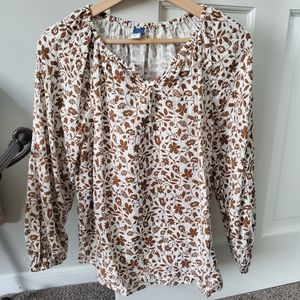 Old Navy Floral Brown Top